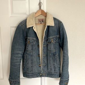 Vintage Lee storm rider jean jacket with Sherpa